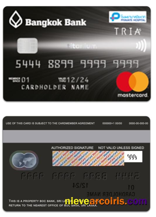 Thailand Bangkok Bank titanium mastercard